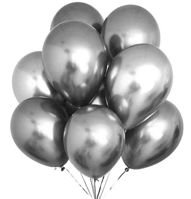 Balloons Extra Metallic Chrome 13 inch 50 pcs pack silver