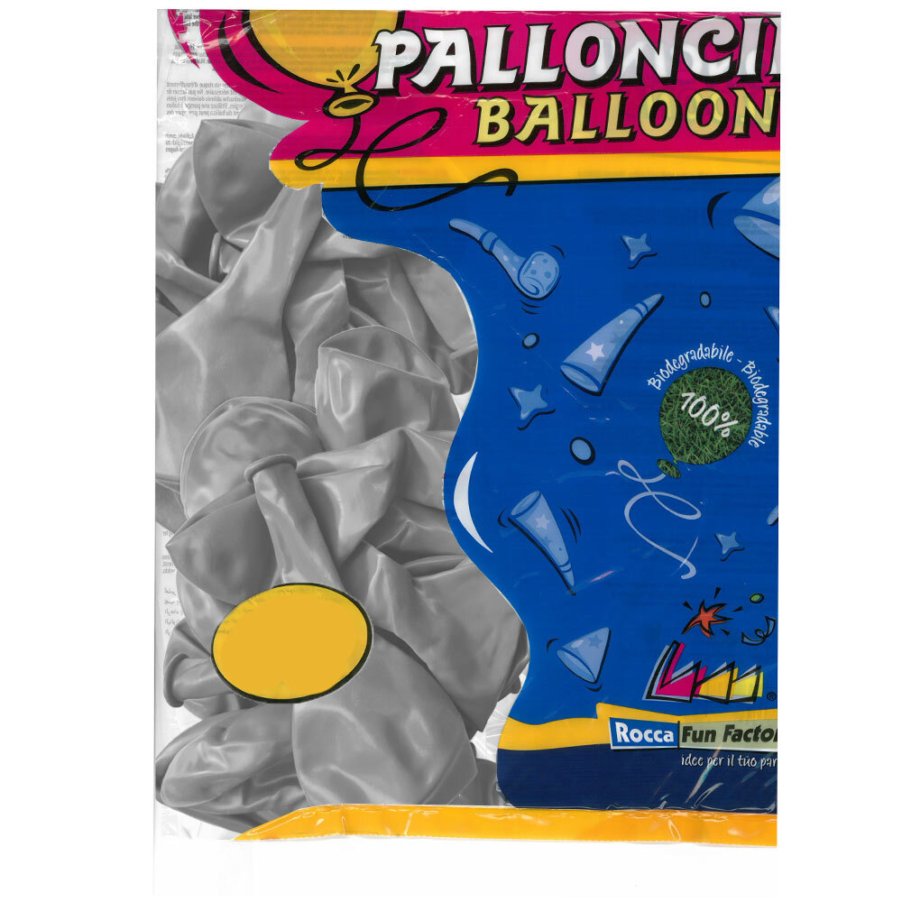 Balloons latex 13 inch metallic silver Rocca Italy Balloons 100 pcs