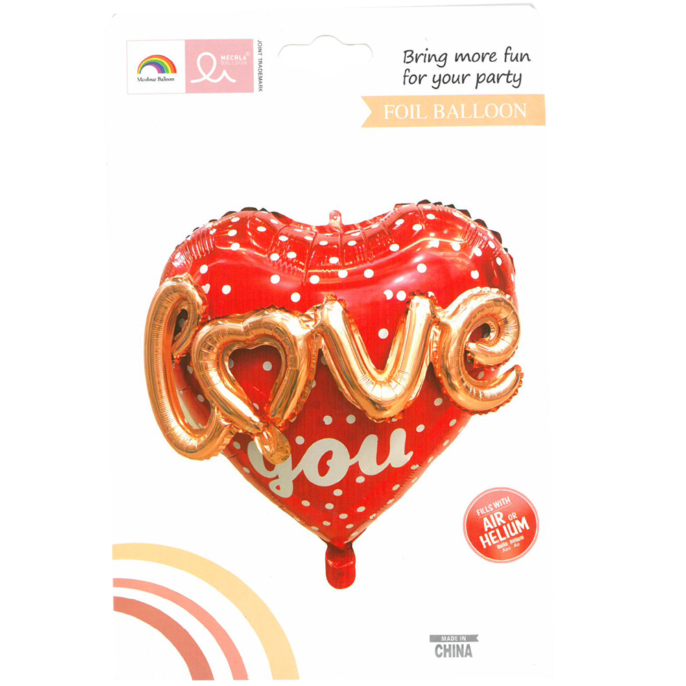 Μπαλόνια καρδιά 24'' με σχηματισμένο το Love (Rose gold) 3