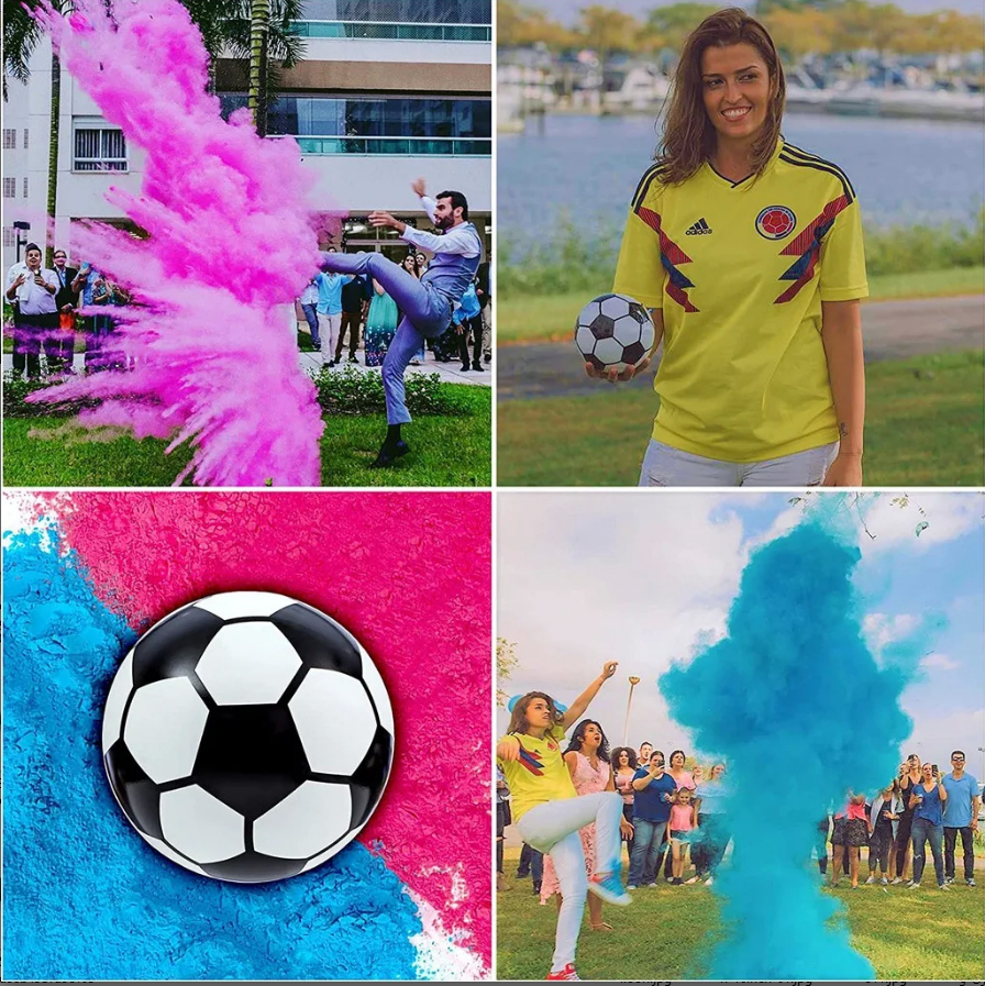 Μπάλα Μαύρη Gender Reveal Boy or Girl με Ροζ Πούδρα 3