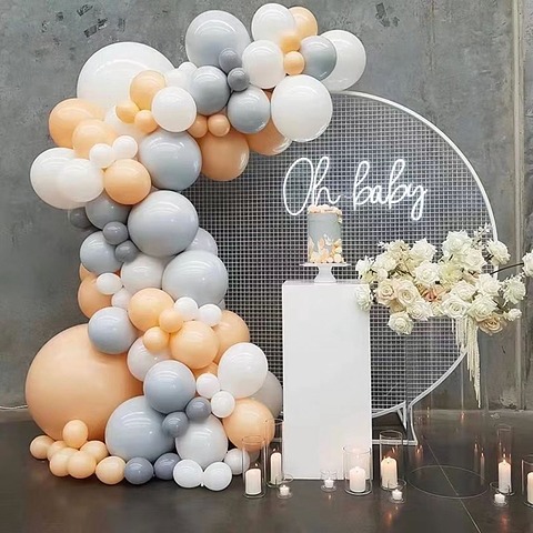 Balloons metallic frame round with grid 1,8m easy to carry