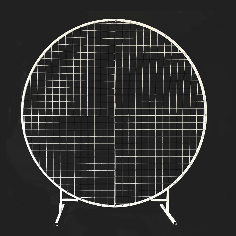 Balloons metallic frame round with grid 1,8m easy to carry