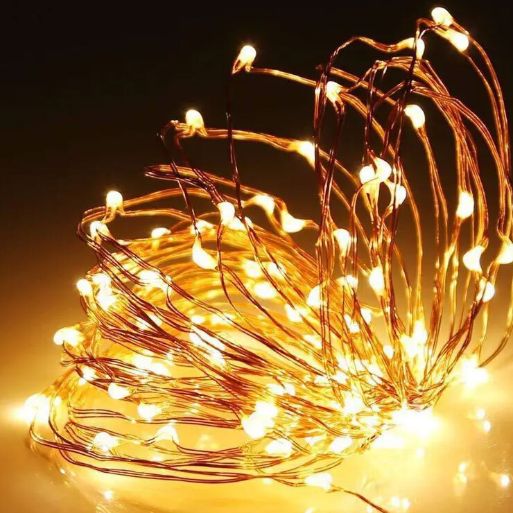 Led Ροζ φωτισμός με μπαταρίες - 3 μέτρα μήκος με 30 Led λαμπάκια 20