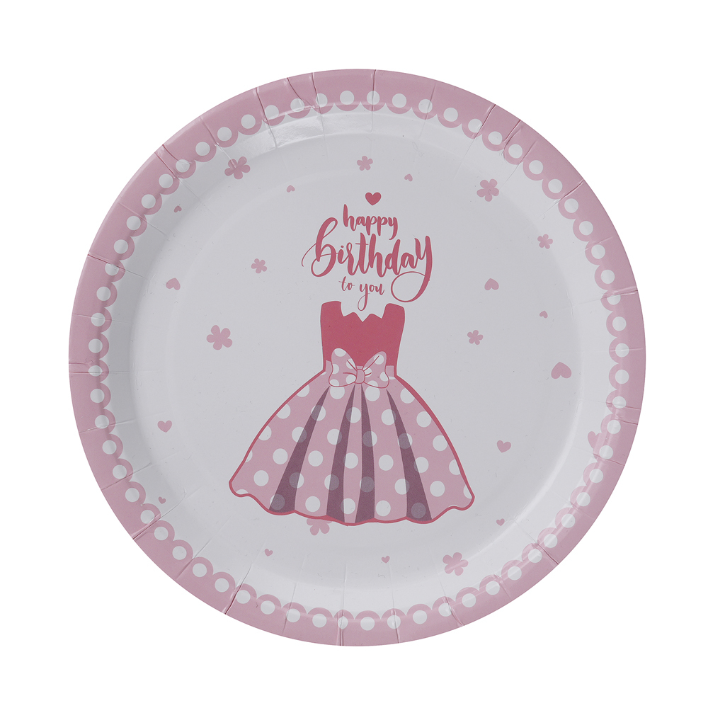Party Set Pink Lady Happy Birthday - For 6 People (50 Pieces)