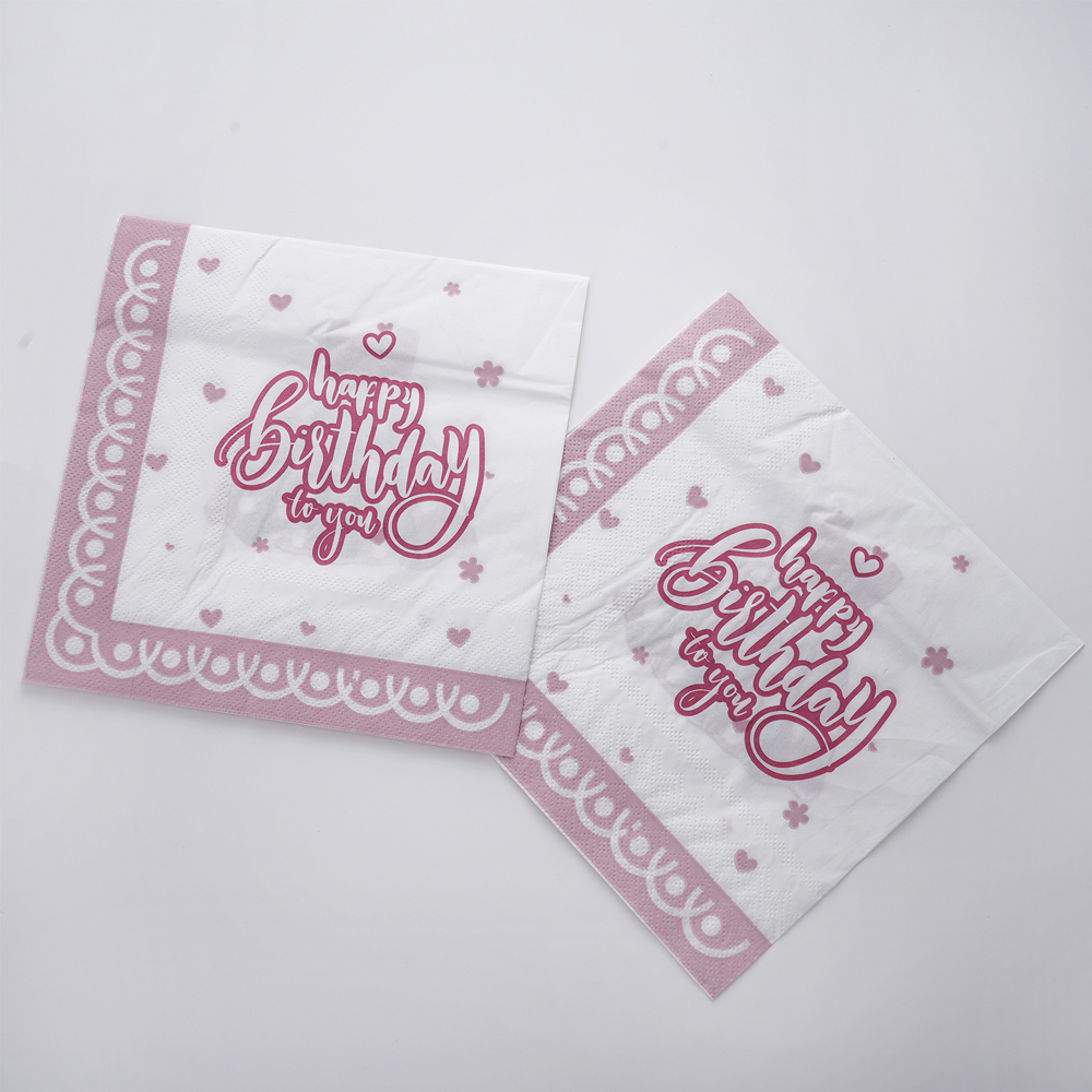 Party Set Pink Lady Happy Birthday - For 6 People (50 Pieces)