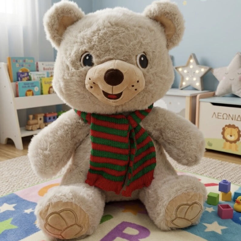 Stuffed Toy Bear Winter Idol 35cm x 45cm Height Sitting