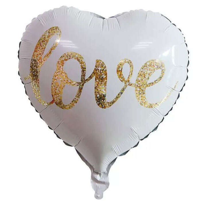 Μπαλόνι καρδιά 18 ιντσών, Love με χρυσά γράμματα
