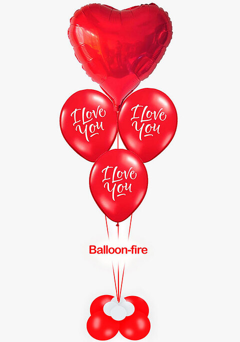 Μπαλόνια 12 ιντσών κόκκινα I LOVE YOU σε 1 πλευρά (100 τεμάχια)