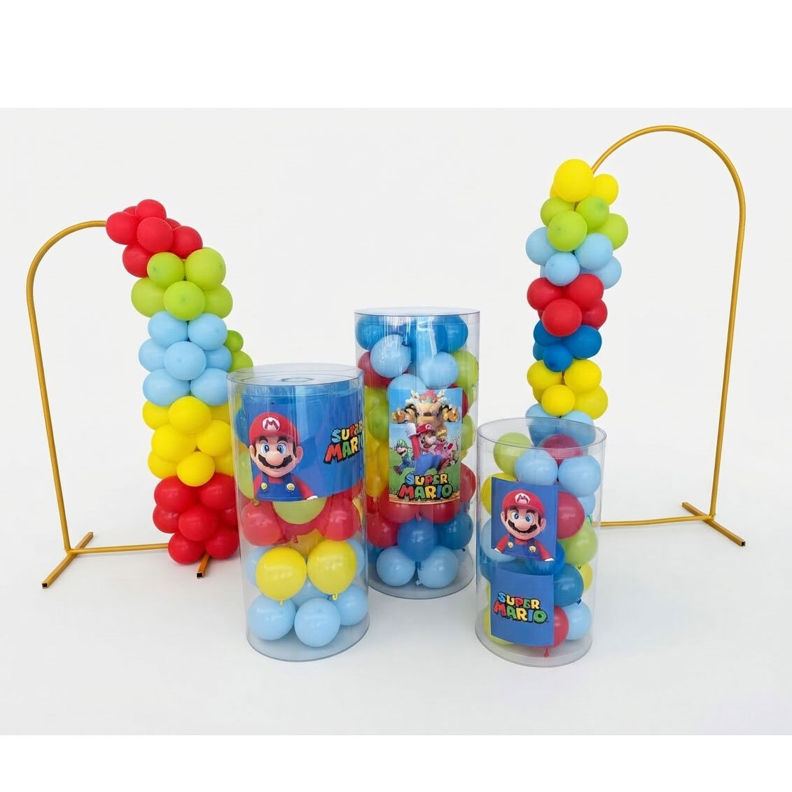 Κυλινδρικά Διάφανα Ακρυλικά Βάθρα Display Διακόσμησης Γάμου Βάπτισης - Σετ 3 τεμάχια