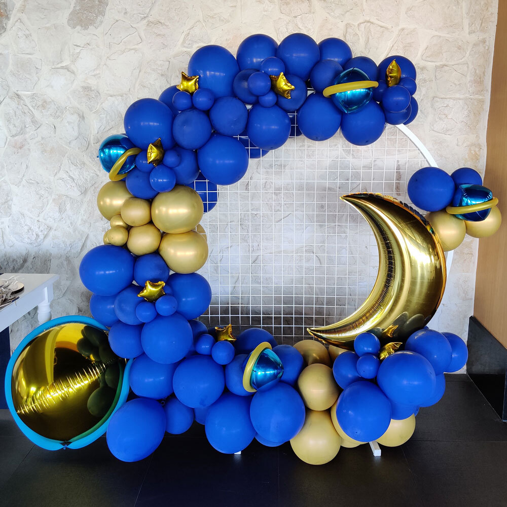 Balloons metallic frame round with grid 1,8m easy to carry