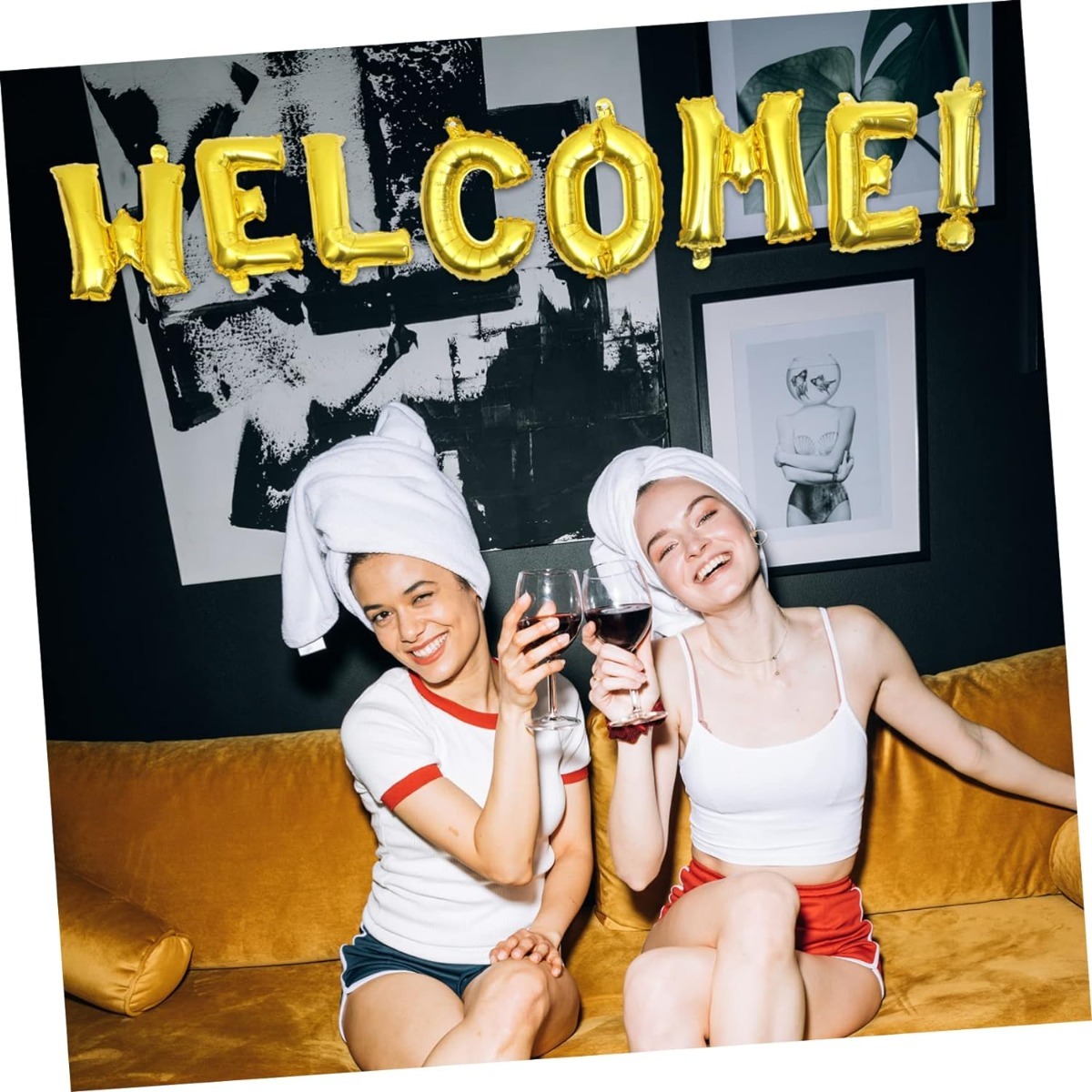 Μπαλόνια Welcome! χρυσά 16'' (8 Τεμάχια) 3