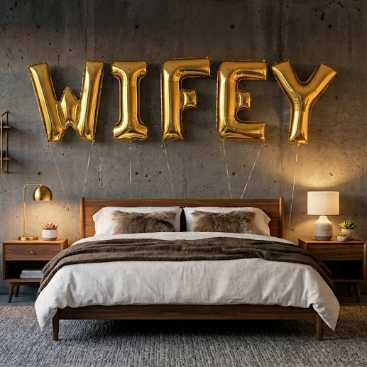 Balloons WIFEY letters gold 5 pieces
