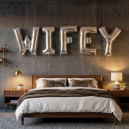 Balloons WIFEY letters silver 5 pieces