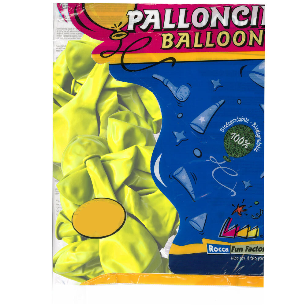 Balloons latex 13 inch metallic yellow Rocca Italy Balloons 100 pcs